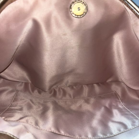 Rare HTF Coach Metallic Rose Gold All Leather Purse Shoulder Bag C Pattern - Picture 14 of 16